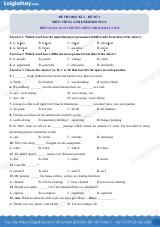 Đề thi học kì 1 Tiếng Anh 8 Friends Plus - Đề số 3